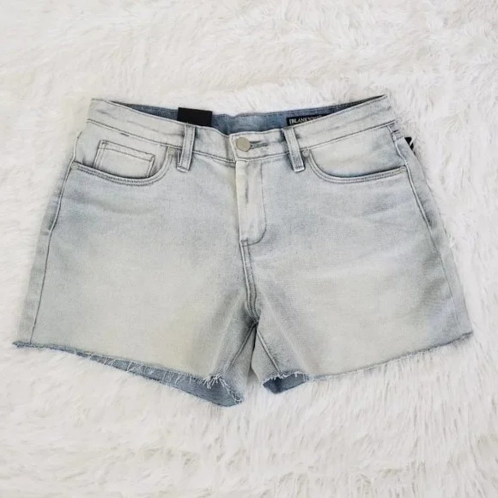 Blank NYC The Fulton Womens Short Sz 28 Roll Up Denim Raw Hem Lt Mid Rise NEW